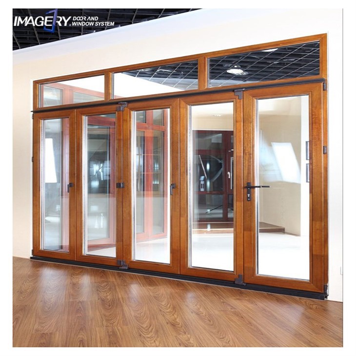 Aluminum clad wood folding door